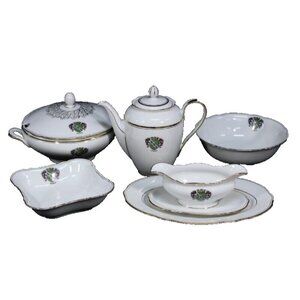 Lot of 6 Hutschenreuther Germany China Serving Pieces & Coffee Pot Ansbach Crest